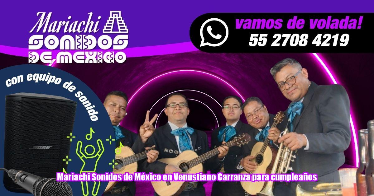 Nada se compara a la auténtica tradición que Mariachi Sonidos de México lleva a cada evento en Venustiano Carranza. Calidad, emoción y un toque inolvidable para tus cumpleaños.