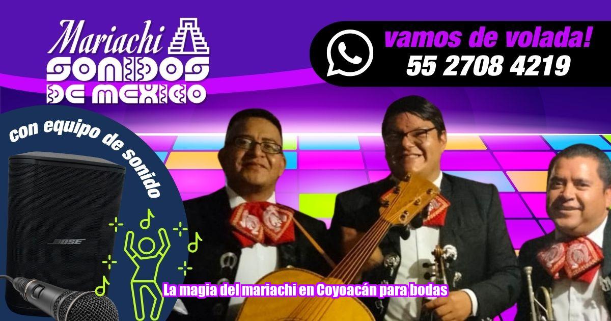 Haz que tus bodas en Coyoacán sea un recuerdo imborrable con la música excepcional de Mariachi Sonidos de México.