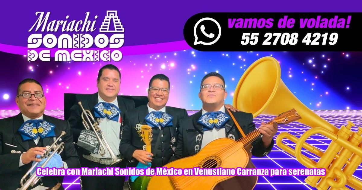 En Venustiano Carranza, Mariachi Sonidos de México ofrece la máxima calidad musical para tus serenatas. Haz de tu evento una experiencia única e inolvidable.