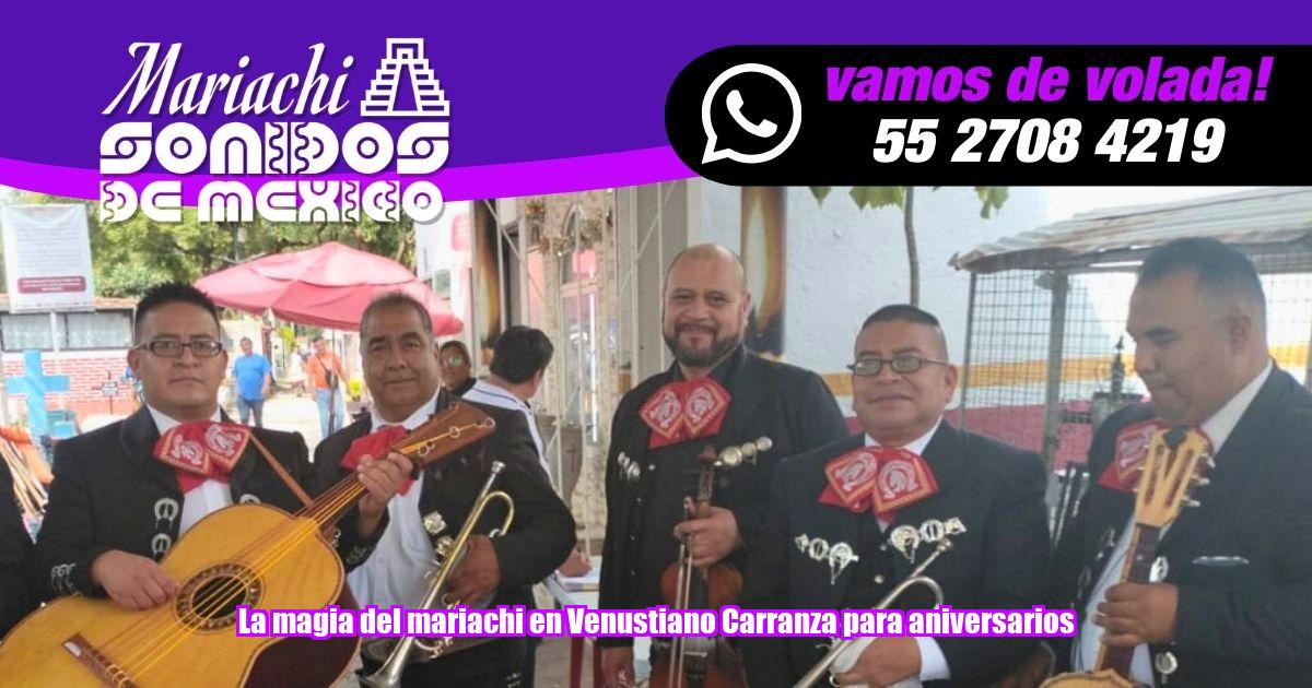Déjate cautivar por la experiencia y profesionalismo de Mariachi Sonidos de México en Venustiano Carranza. Tus aniversarios merece lo mejor de nuestra música mexicana.